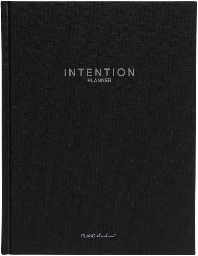 Pland Studio 90-Day Planner – Undated Daily Goal Journal for Men & Women | Charcoal Onyx Hardcover with Habit Tracker, Vision Board, Gratitude Prompts & Flat Lay Binding | Productivity & Mindfulness Notebook