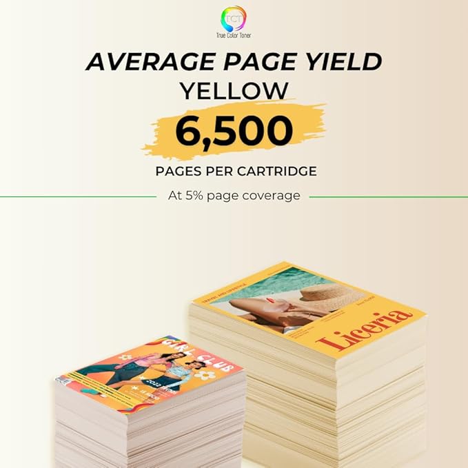 TCT TN810 Yellow Toner Cartridge - Compatible Replacement for Brother TN810 TN-810 Yellow Works with Brother HL‐L9410CDN L9430CDN EX470W MFC‐L9610CDN L9630CDN Printers (6,500 Pages)