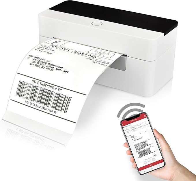 Arkscan 2054N Wireless Shipping Label Printer with USB and Wireless, for Connect to Bluetooth-Enabled Computer Devices, Support iOS, Android & Windows for 4x6 Direct Thermal Labels (Roll & Fanfold)