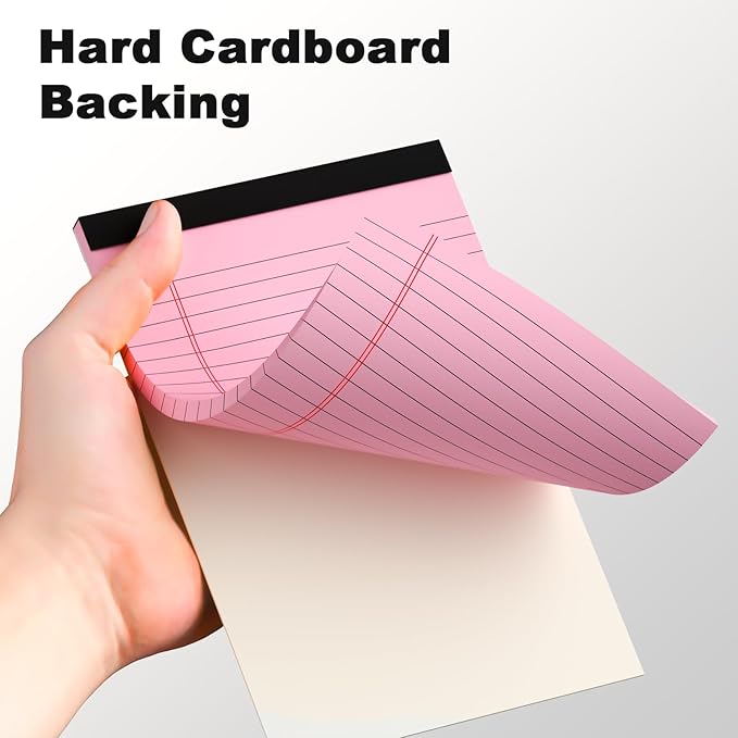 5pcs Colored Note Pads 5x8 College Ruled Small Legal Pads Paper Notepads 5 Pack Study Back Writing Pads 5 x 8 Paper Pads Perforated Narrow Ruled Pads of Paper