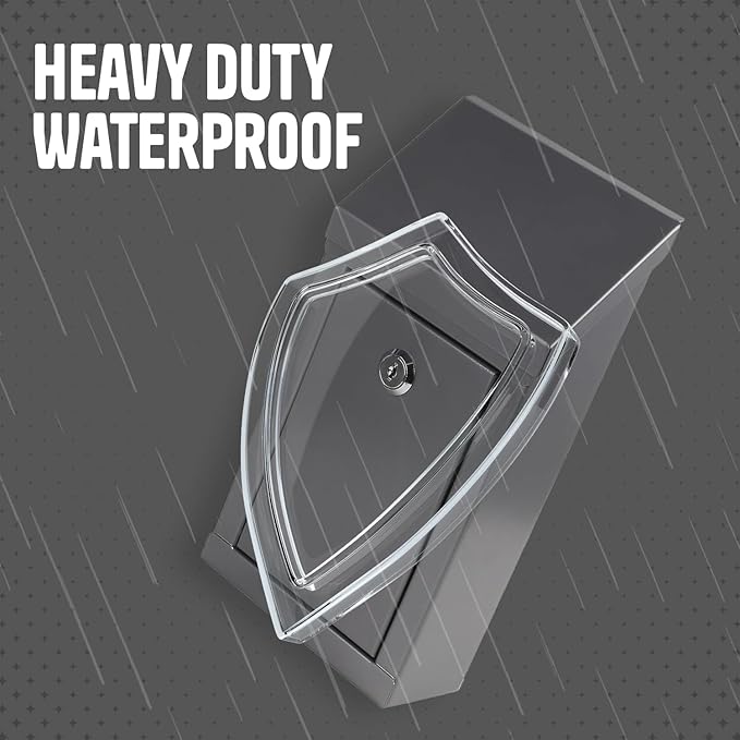 Metal Donation Box-Suggestion Box with Slot and lock-Cash Lock box for Money-Waterproof Drop Box-Comment and ballot voting box-comes with pre-drilled holes for easy wall mounting 10 X 6 X 2.5"(Gray)