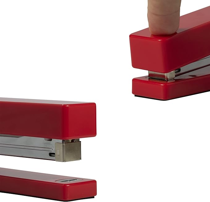 JAM PAPER Modern Desk Stapler - Red - Sold Individually
