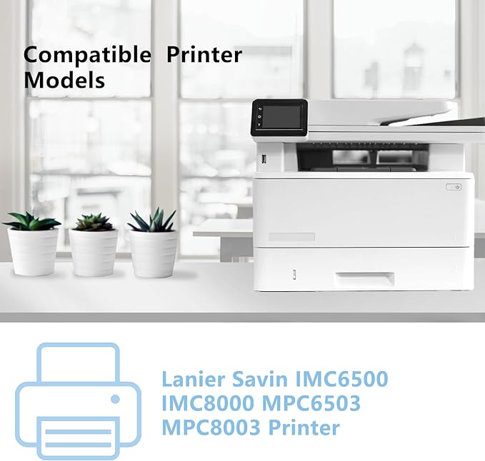 High Yield MPC8003 IMC8000 Toner Cartridge 842196 842197 842198 842199 Toner Compatible for Ricoh Lanier Savin MP C6503 MP C8003 IM C6500 IM C8000 Printer (Black Cyan Magenta Yellow)