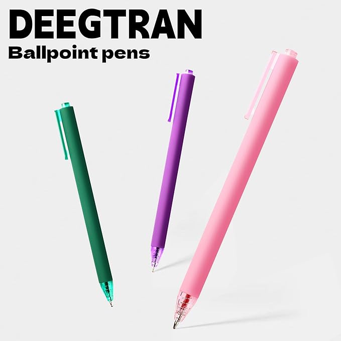 deegtran Pens Bulk, 50 Pack Smooth Pink Ink Ballpoint Pen, Wholesale Retractable Pens, No Bleed Aesthetic Click Pen Medium Point, 1.0MM