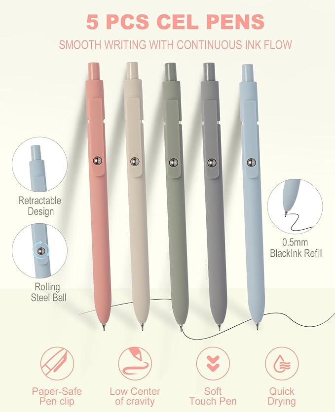 56 PCS Aesthetic School Supplies Cute Stationary Set with Pencil Case, Inspirational Ballpoint Pens, Highlighters, Black Ink Gel Pens,Mechanical Pencils 0.5-0.7mm, College Student Essentials (Blue)