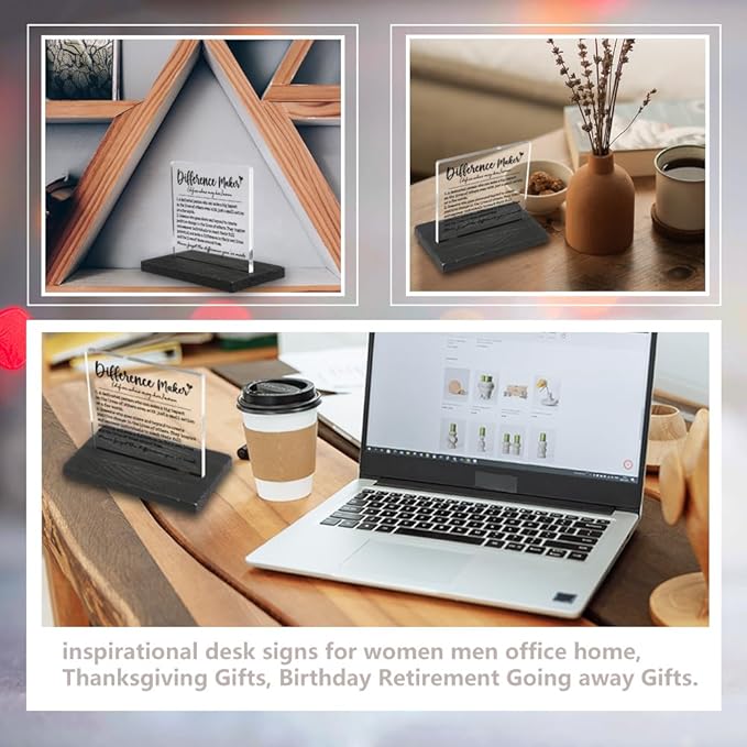 Thank you Appreciation Gifts for Coworkers Mentor Teacher Nurse, Going Away Gift Retirement Gift for Coworker Boss, New job Gift for Colleague Friend Sister, Difference maker Desk Decor-DX149