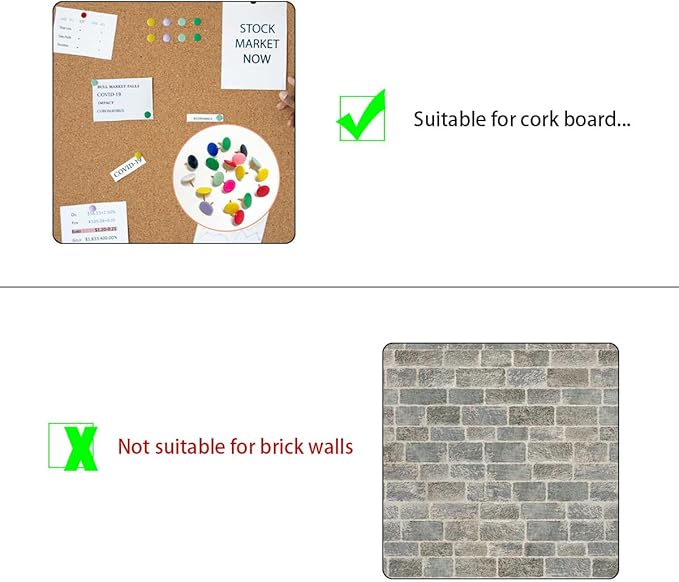 300 PCS Colors Thumb, Tacks Plastic Round Head Thumbtack, Colors Plastic Roundness Push Pins, Roundness Head Thumbtack for Map, Office, Photo Wall, Cork Board