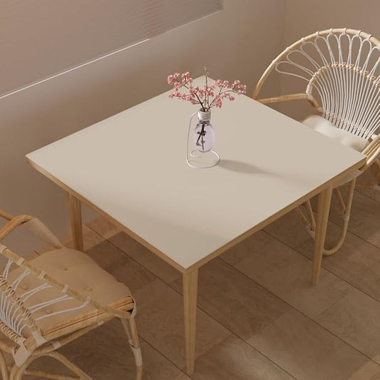 Desk Cover Protector - Used for Square Table Waterproof and Easy to Clean Good Flatness Easy to Used for Dining Table(Off White+Light Gray 44x44)