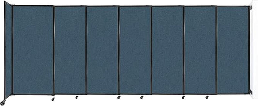 Wall-Mounted Sliding StraightWall Room Divider | Adjustable Widths | Locking Wheels | Room Separator | Up to 15'6" Wide x 6' Tall Caribbean Fabric Panels