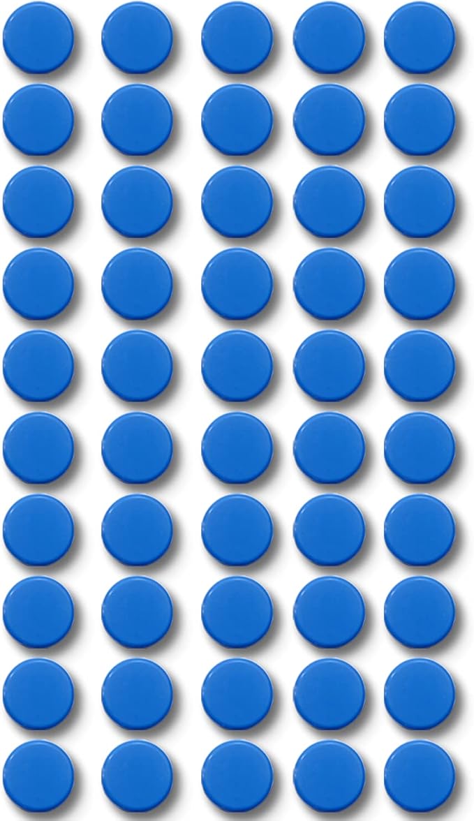 Qualsen Fridge Magnet, 50 Pack Cute Magnets for Whiteboard, Refrigerator, Locker, Office, Classroom, Kitchen (Blue)