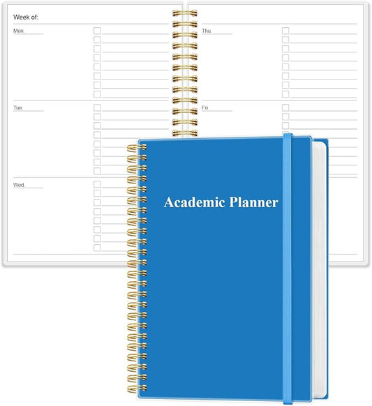 Academic Planner for 2026 or Anytime - 5.8" x 8.5" Undated Weekly Student Planner For Homeschool, High School, College & Nursing Students, 200 Pages, Blue