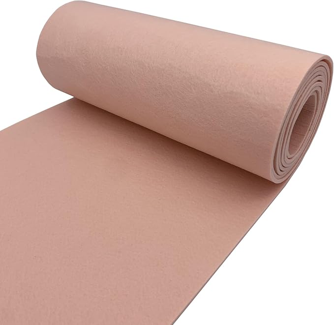 aufodara Felt Fabric 11.8 x 98.4 inch Craft Felt Fabric Roll, Felt 3mm Thick for Felt Table Mats DIY Arts & Crafts Patchwork Sewing Decorations (Light Pink)