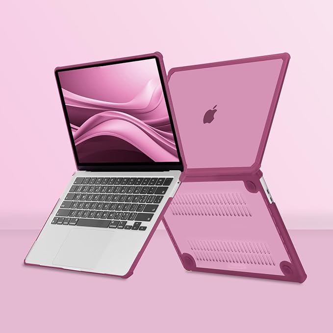 MOSISO Compatible with MacBook Pro 13 inch Case M2 2025-2016 A2338 M1 A2251 A2289 A2159 A1989 A1708 A1706, Anti-Cracking Heavy Duty Plastic TPU Bumper Hard Case&Keyboard Skin&Screen Film, Wine Red