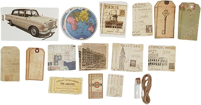 Vintage Journaling Scrapbooking Supplies Scrapbook Sticker Paper Ephemera Pack for Bullet Junk Journal Planners Collage Craft Notebooks Album (Olden Days)