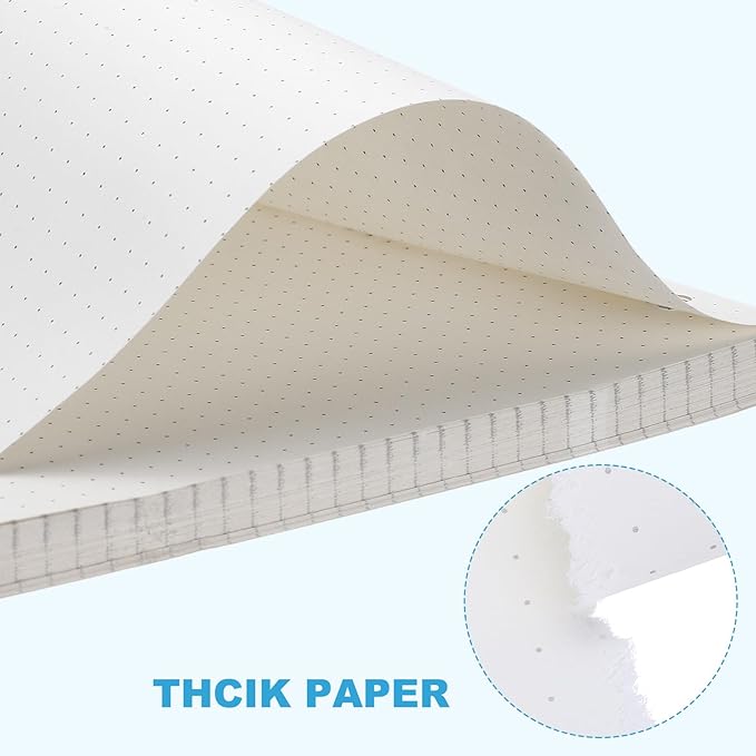 PATIKIL A5 Dot Grid Paper 6-Ring Binder Loose Leaf Planner Filler Paper Planner Inserts, 160 Sheets/320 Pages, Lined