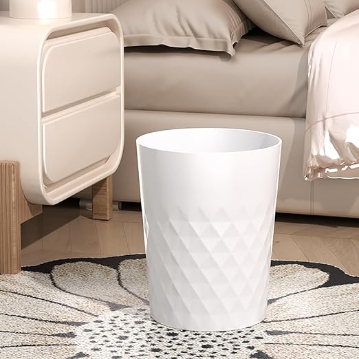 Small Bathroom Trash Can 2 Pack 1.8 Gallon Garbage Can Waste Basket Recycling Bin for Dorms Bedrooms Offices Kitchens, Black White