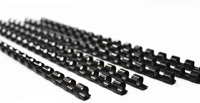 HOUYEE 3/8 Inch Plastic Binding Comb 19 Ring, 60 Sheet Capacity, Letter Size Black Comb Binding Spines (200 Pack)