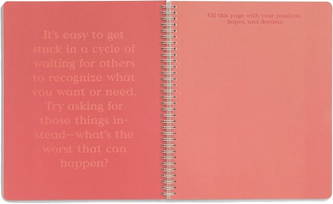 ban.do Rough Draft Large Spiral Notebook with Saying, 11" x 9" with Pockets and 160 College Ruled Pages, Make It All Happen (gold glitter)