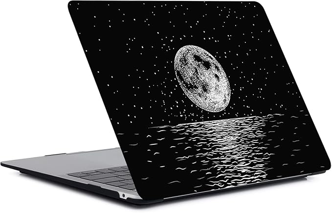 Case Compatible with MacBook Air 13 Retina 2018 2019 2020 Model A1932 A2179 A2337 M1, Plastic Hard Shell Protective Cover & Keyboard Skin for MacBook Air 13 inch with Touch ID - Moon