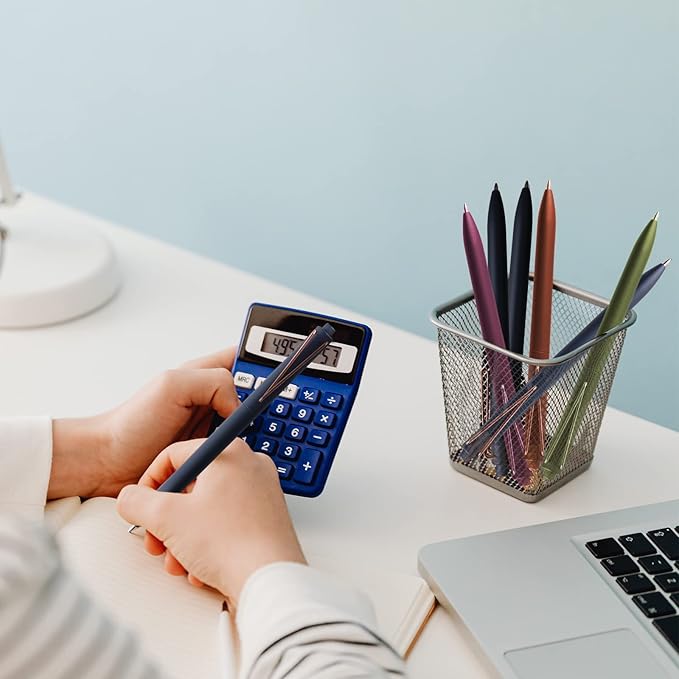 WY WENYUAN Black Ballpoint Pens, Fine Point, 12-pcs, Black Ink, 1.0 mm, Aesthetic School Office Supplies Gift for Her