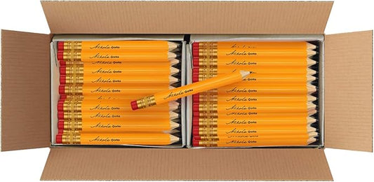 Mini Golf Pencils With Erasers - 192 Count - Classic Pre-Sharpened #2 HB American Pew Pencils Standard Hex Shaped Bulk Pack