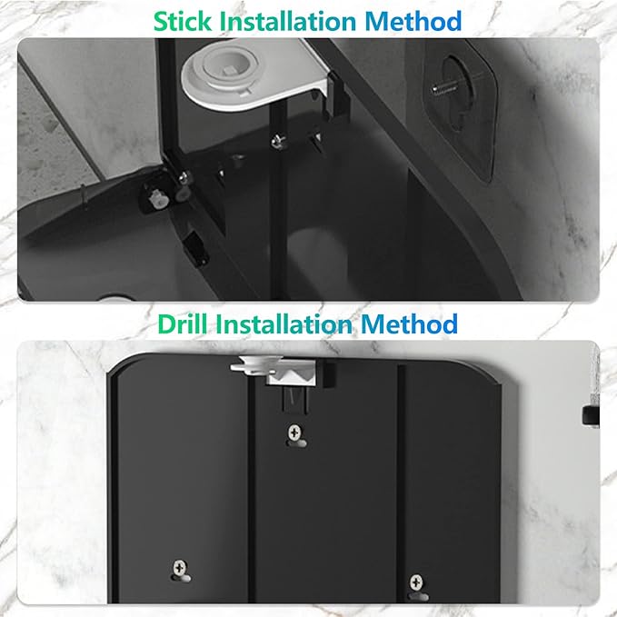 𝐏𝐚𝐩𝐞𝐫 𝐓𝐨𝐰𝐞𝐥 𝐃𝐢𝐬𝐩𝐞𝐧𝐬𝐞𝐫, Multifold/Trifold/C Fold Papers Dispenser, Bathroom Hand Towels Wall Mounted Tissue Holder, No-Drill Adhesive Commercial or Home Black