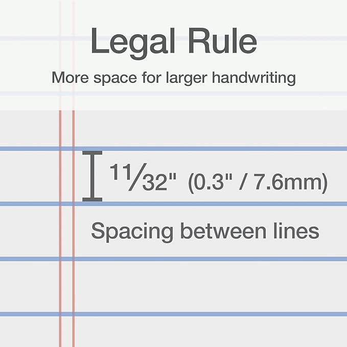 Oxford 8.5 x 11.75 Legal Pads, 12 Pack, Wide Ruled, White Paper, 50 Sheets Per Writing Pad, Made in the USA (74030)