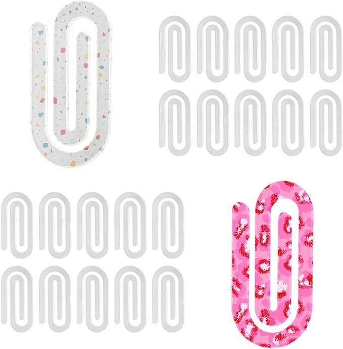 ‌30PCS Jumbo Sublimation Blanks Acrylic Paper Clips - 4x2in Large Bookmark, Office School Supplies, DIY Customizable Organizer for Home, Classroom, Teacher Gift‌