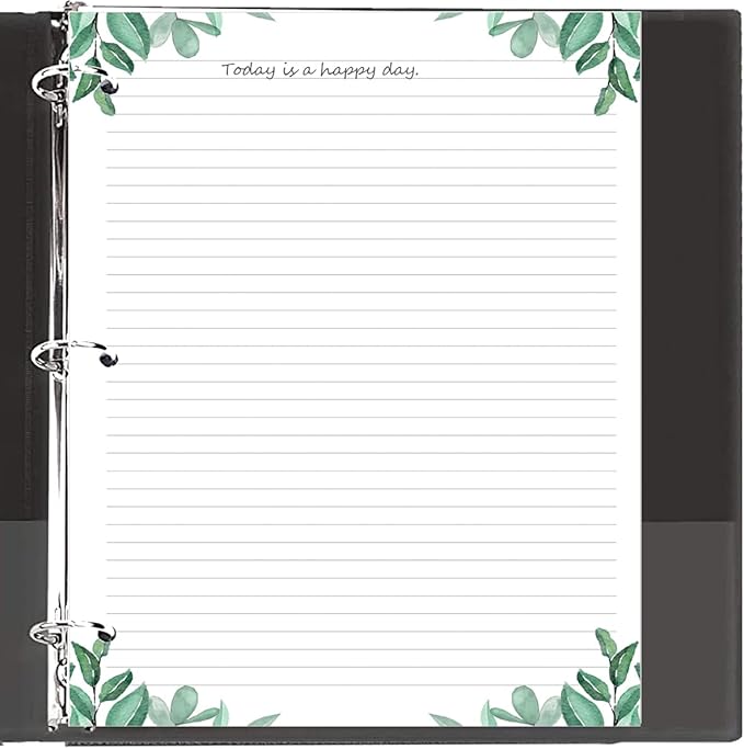 A4 Lined Refill Paper, 3-Hole Punched Ruled Filler Paper, 100Sheets / 200Pages Loose-Leaf Line Paper, 100gsm White Paper, 8.5'' x 11'', Leaf