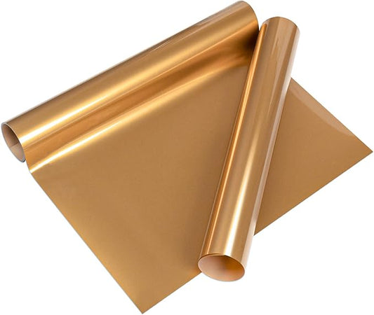 VINYL FROG Matte Metallic Heat Transfer Vinyl Roll HTV Vinyl - 12" x5ft Copper Metallic Satin Iron on Vinyl for T-Shirts, Heat Press Vinyl for DIY Craft Designs