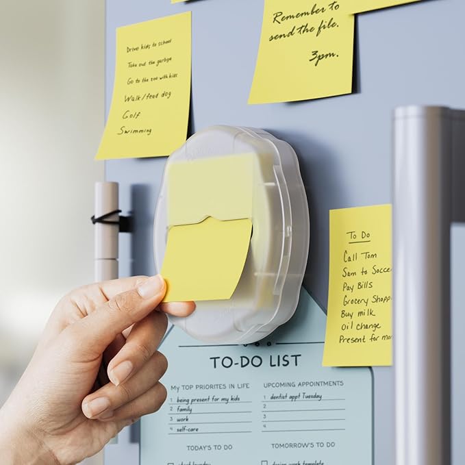 SMART&COOL Magnetic Pop-Up Note Dispenser for 3 x 3 in Pop-Up Sticky Notes, 1Pack, Frosted Clear (Notes Not Included)