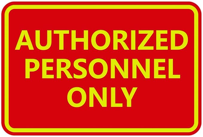 Signs ByLITA Classic Framed Authorized Personnel Only Sign (Red/Yellow) - Large 5 Pack