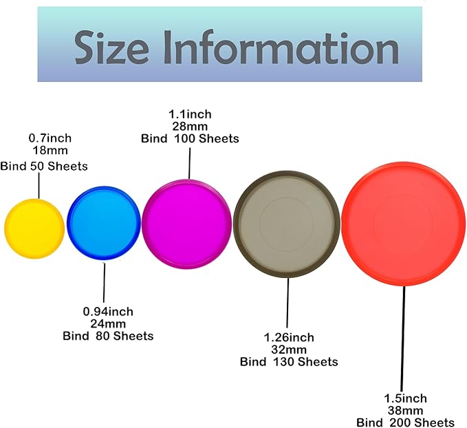 100pcs Discbound Notebook Discs DIY Planner Accessoriesfits for Tul,Levenger,Arc,Happy Planner,Talia(Transparent Mixed,1.5inch/38mm)