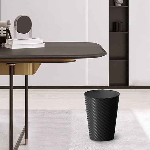 Bathroom Trash Can, 3 Pack 1.8 Gallons Small Trash Can with Trash Bags, Bathroom Garbage Can, Plastic Trash Bin, Round Waste Basket for Bedroom, Office, Room (White Black Grey)