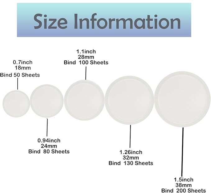 100pcs Discbound Notebook Discs DIY Planner Accessories fits for Tul,Levenger,Arc,Happy Planner,Talia(Clear,0.94inch/24mm)