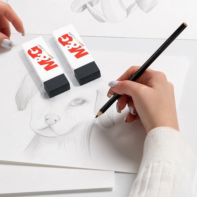 M&G Pencil Eraser for Kids, 20 Pack, Black Erasers Bulk, Erasers for Artists, Drawing Erasers for Sketching, Large Eraser, Pencil Erasers, Art Erasers for Drawing, School Erasers Office Supplies