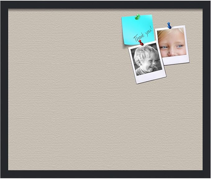 PinPix 24x20 Inch Cork Bulletin Board. This Decorative Framed Pin Board Comes with Desert Pastel Design and a Satin Black Frame. Ideal for Home Office Decor or Message Board (PinPix-1815)