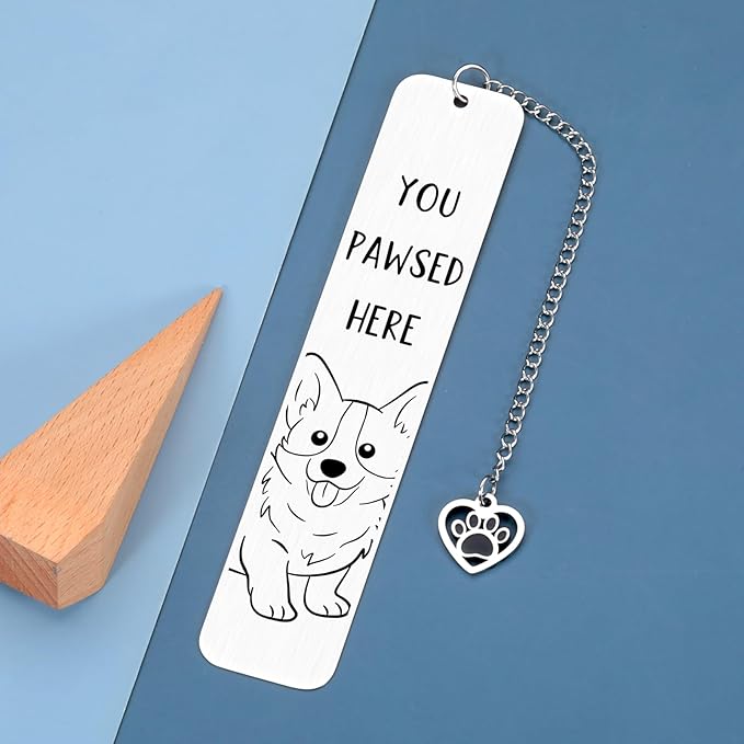 Corgi Dog Bookmark for Dog Lovers Gifts for Women, Corgi Gifts for Corgi Lovers, Dog Mom Gifts for Women, Cute Bookmarks Book Club Gifts for Readers Book Lovers Women, Book Marks for Reading Women Men