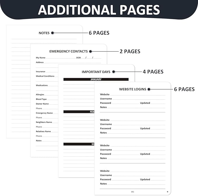 Address Book with Individual Alphabetical Tabs Laminated, Large Print Address Book with 468 Wide Lining Entry Spaces, Change of Address Labels, Hardcover Address Book 5.7 x 8.5" - Black