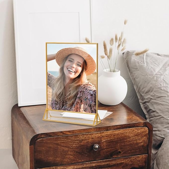 Acrylic Sign Holder 8.5X11 Clear Sign Holder,Double Sided Flyer Holder, Table Menu Holder Display Stand for Wedding Table Number (6pcs)