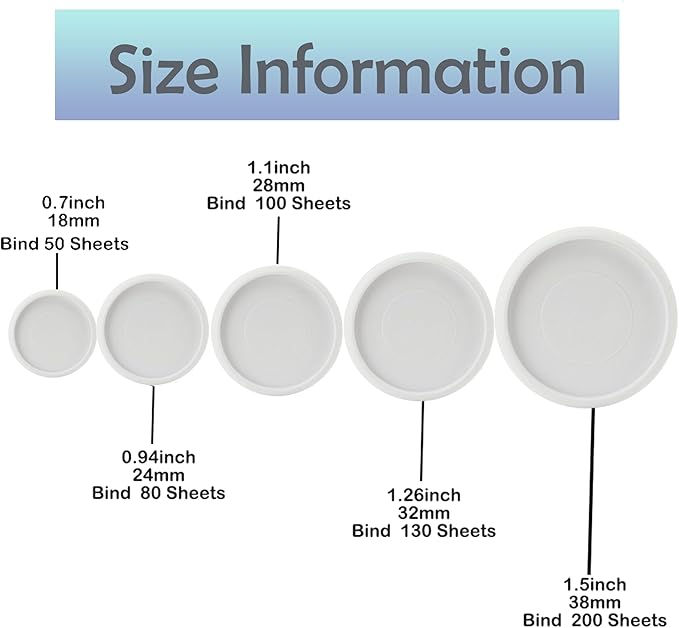 100pcs Discbound Notebook Discs DIY Planner Accessoriesfits for Tul,Levenger,Arc,Happy Planner,Talia(White,1.26 inch/32mm)