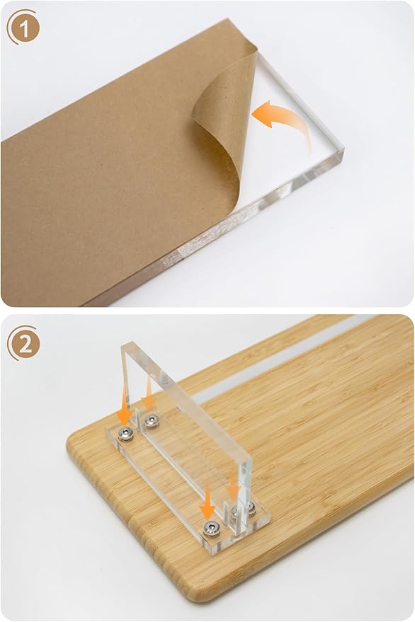 Bamboo Monitor Stand Riser with RGB Lights,31.5 Inches Desktop Shelf with Acrylic Legs Supports for Desk, PC Computer Monitor, Laptops, Printer, Speakers (Natural)