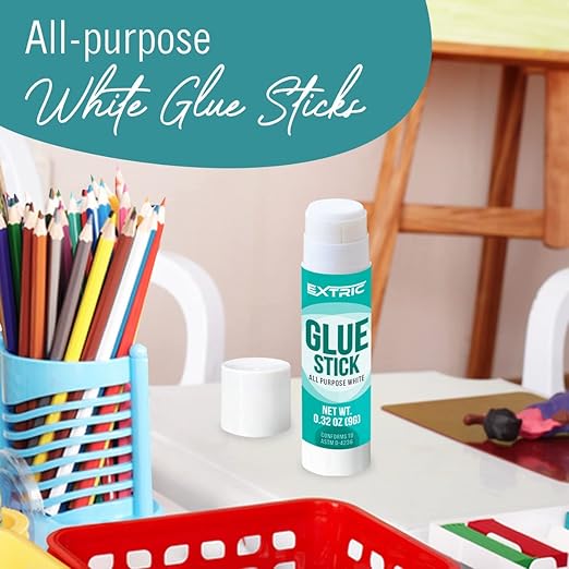 Glue Sticks Bulk Classroom, White Glue Sticks for Kids 24 Count, 0.75 Ounce, Washable All Purpose, for Kids, School and Home