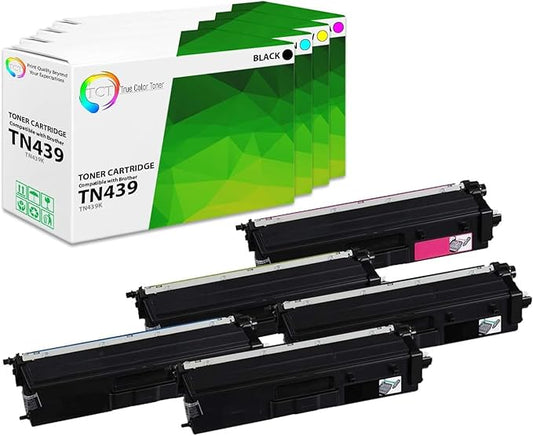 TCT TN439 Toner Cartridge 5 Pack - Compatible Replacement for Brother TN439 TN-439 Ultra High Yield Works with Brother HL-L8360CDW L8360CDWT MFC-L8900CDW L9570CDW Printers (B C M Y)