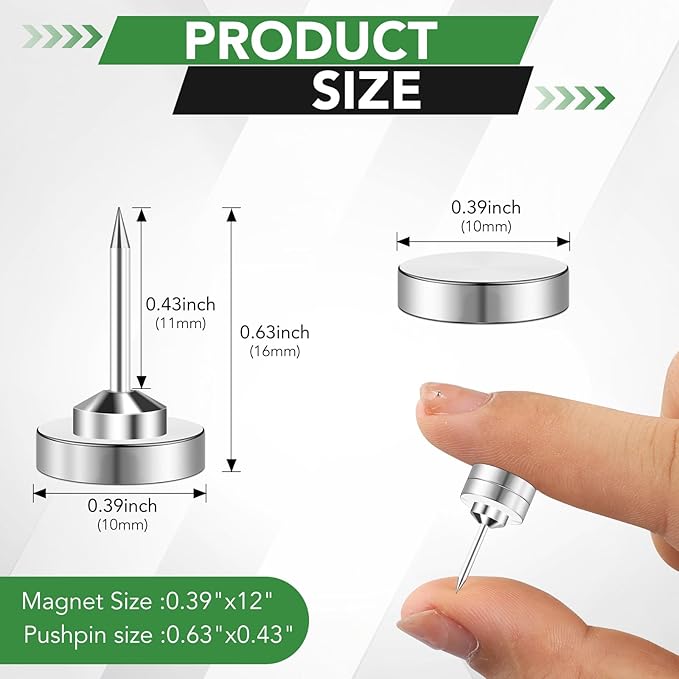 30 Pack Magnetic Pushpin, Magnetic Clips Magnet Thumb Tacks Magnet Tacks Push Pins for Cork Board Wall Bulletin Board Photo Wall