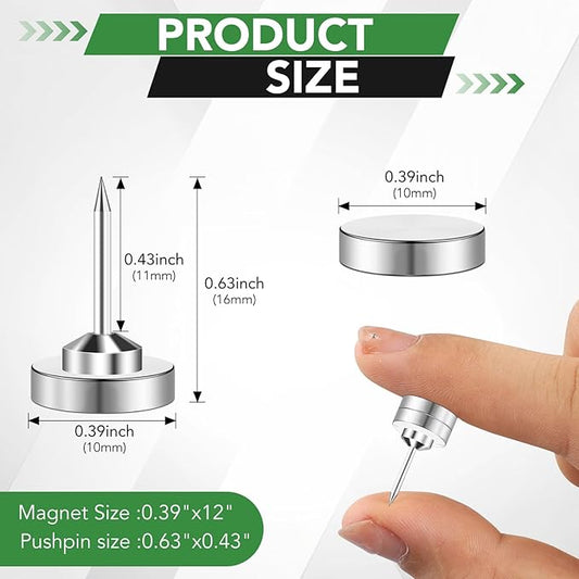 100P Magnetic Pushpin Magnetic Clips Magnet Thumb Tacks Magnet Tacks Push Pins for Cork Board Wall Bulletin Board Photo Wall