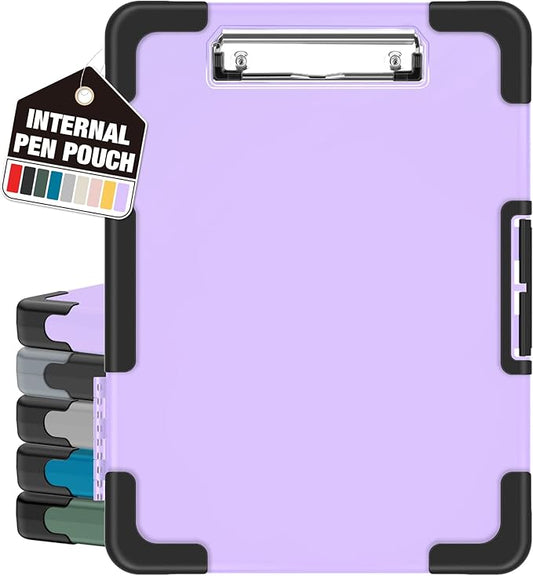 Sooez Toughest Clipboard with Storage, Internal Pen Pouch Included, Letter/ A4 Size, Shockproof Heavy Duty Plastic Clip Boards 8.5x11”, High Capacity Clipboards Box Case for Contractor Trucker Driver