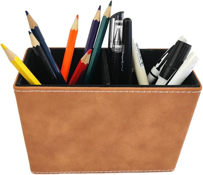 Pen Pencil Holder Cup Container Leather Desk Organizer Stand Decor Brush Scissor Holder Decoration Office Desk Home School