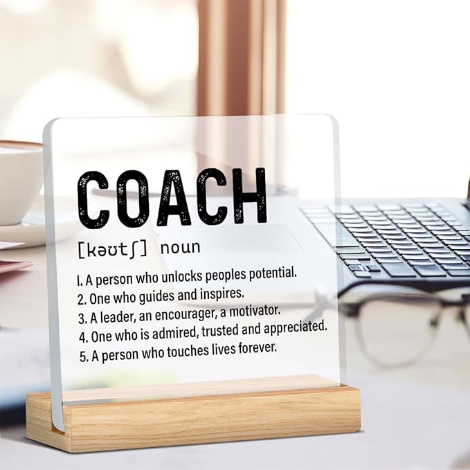 Best Coach Gift, Appreciation Gifts for Coaches, Retirement Gifts for Coaches, Coach Definition Acrylic Desk Sign Decor