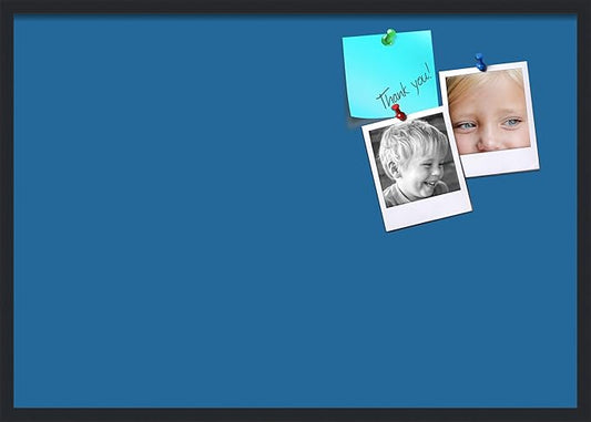 PinPix 40x28 Inch Cork Bulletin Board. This Decorative Framed Pin Board Comes with Navy Pastel Design and a Satin Black Frame. Ideal for Home Office Decor or Message Board (PinPix-1811)